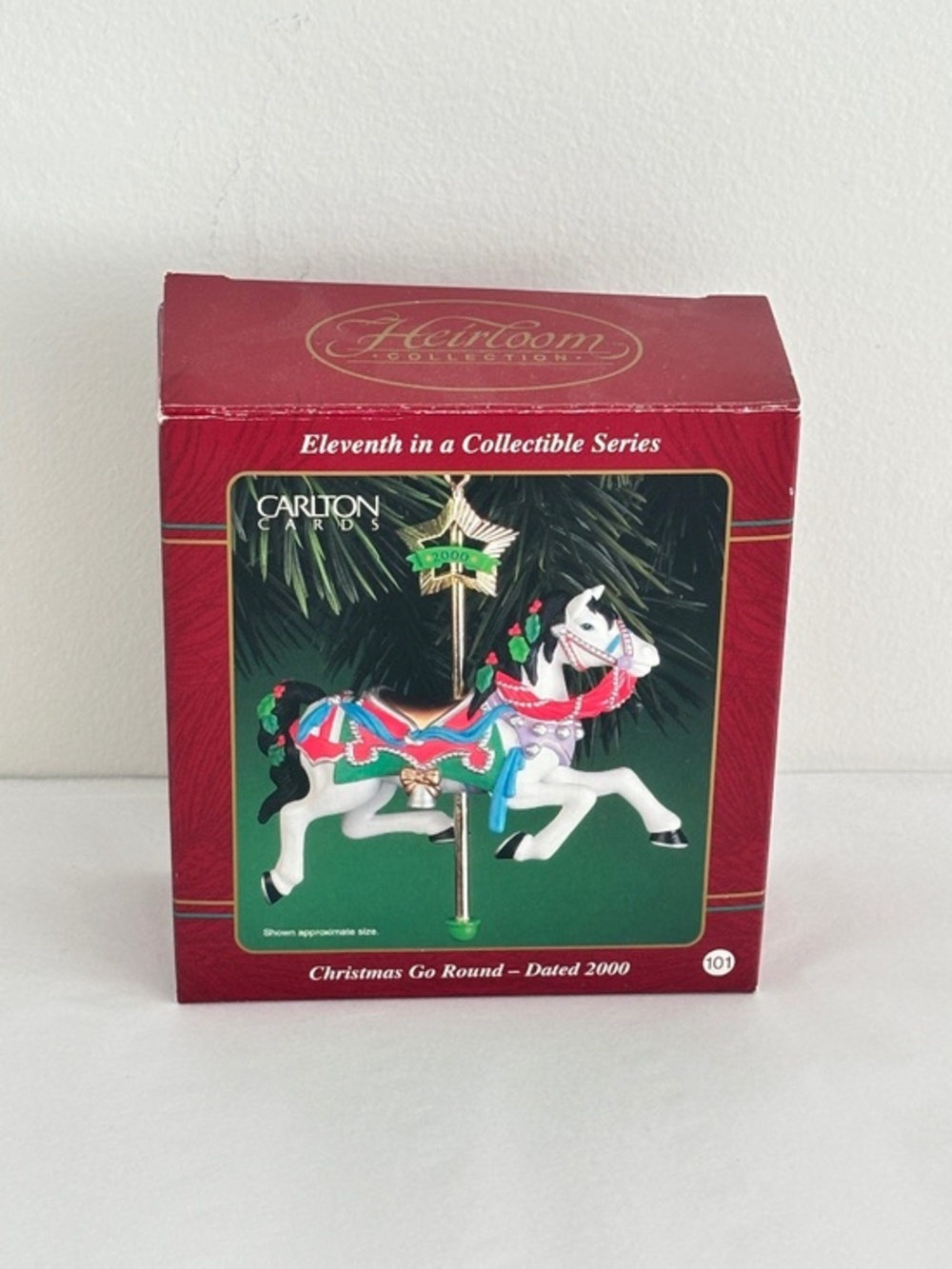 Vintage Heirloom Collection Carlton Cards Christmas Go Round 2000 prancing horse